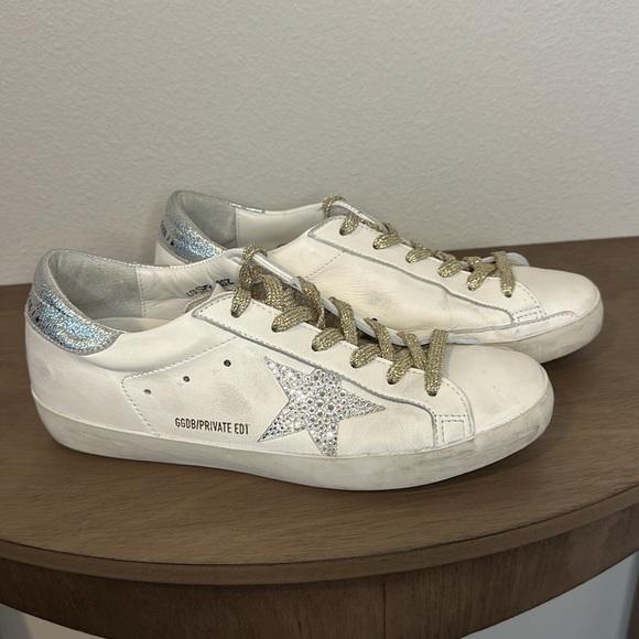 Golden Goose Superstar Swarovski Leather Low-Top Sneakers - Picture 1 of 9
